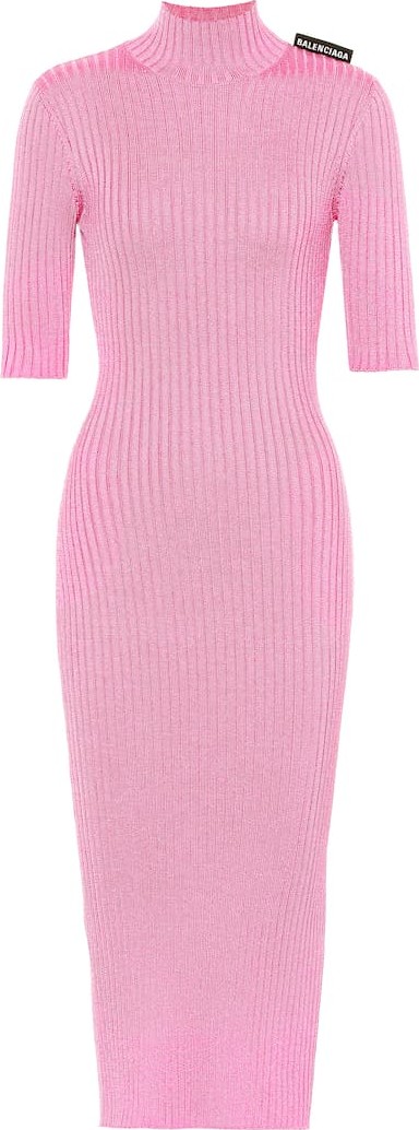 Balenciaga Ribbed-knit midi dress