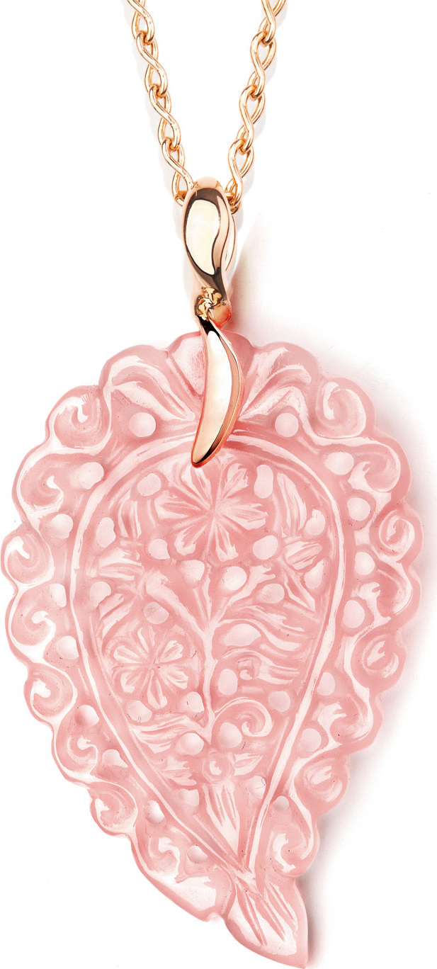 Tamara Comolli 18k Rose Gold India Leaf Chalcedony Pendant (Medium)