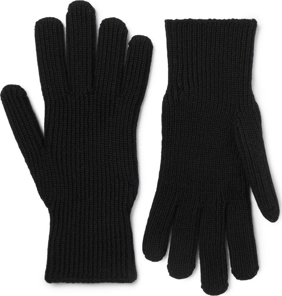 Moncler Logo-Appliquéd Virgin Wool Gloves