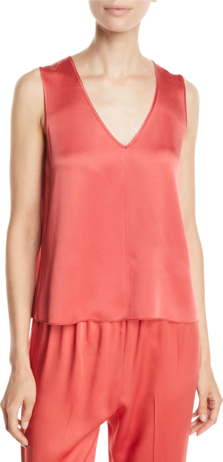 Forte Forte Cross-Back Crepe V-Neck Top