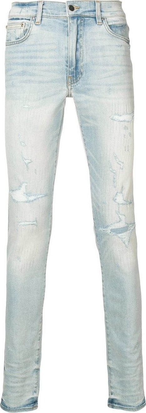 Amiri Light blue distressed skinny jeans