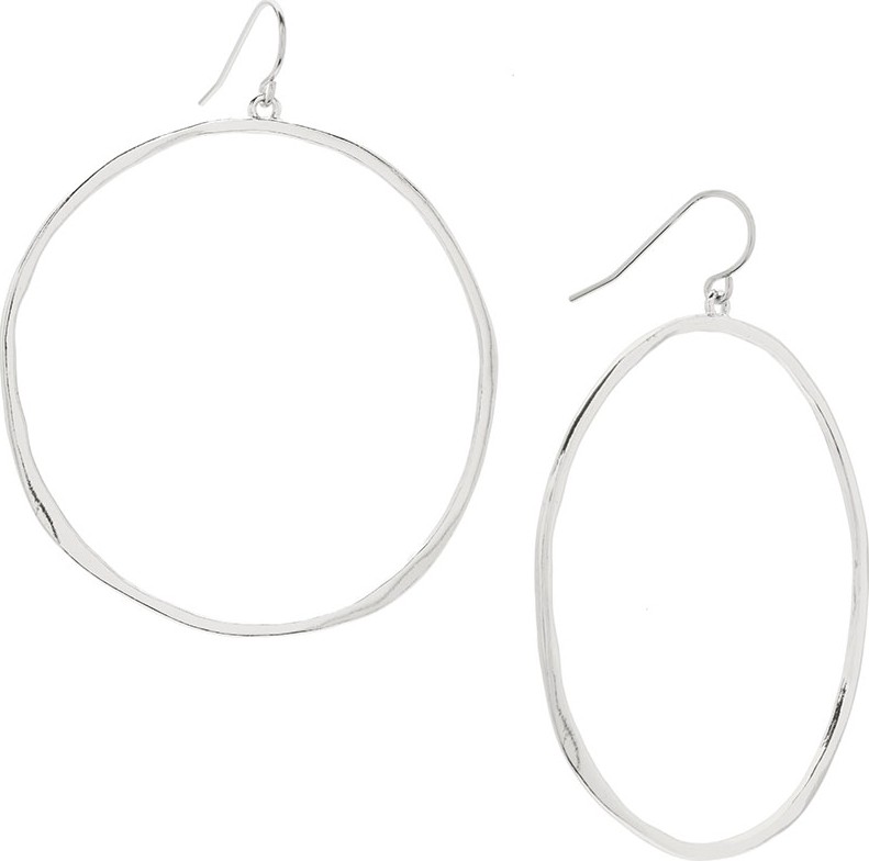 Gorjana G Ring Hoop Drop Earrings, Silver