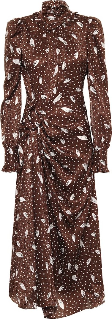 Alessandra Rich Dotted silk midi dress