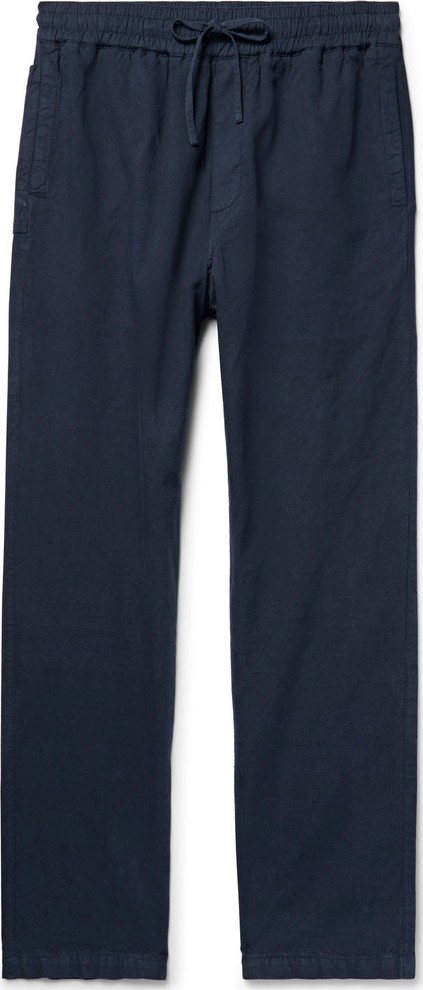 YMC Navy Cotton and Linen-Blend Drawstring Trousers