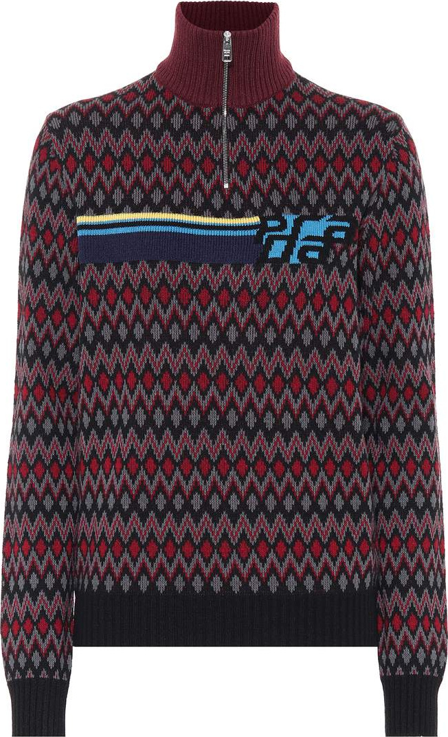 Prada Intarsia wool and cashmere sweater