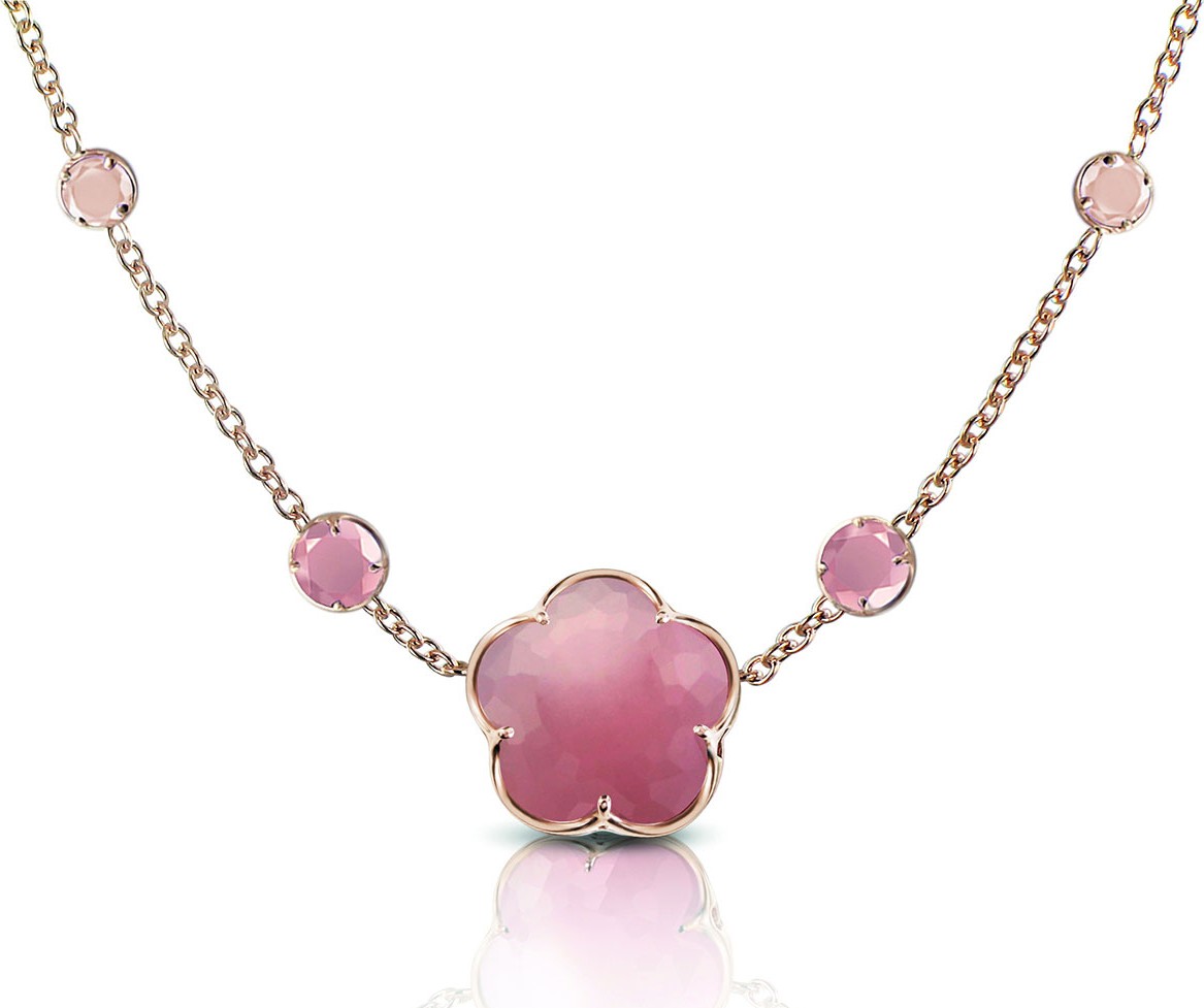Pasquale Bruni Bon Ton 18k Rose Gold Pink Chalcedony Necklace