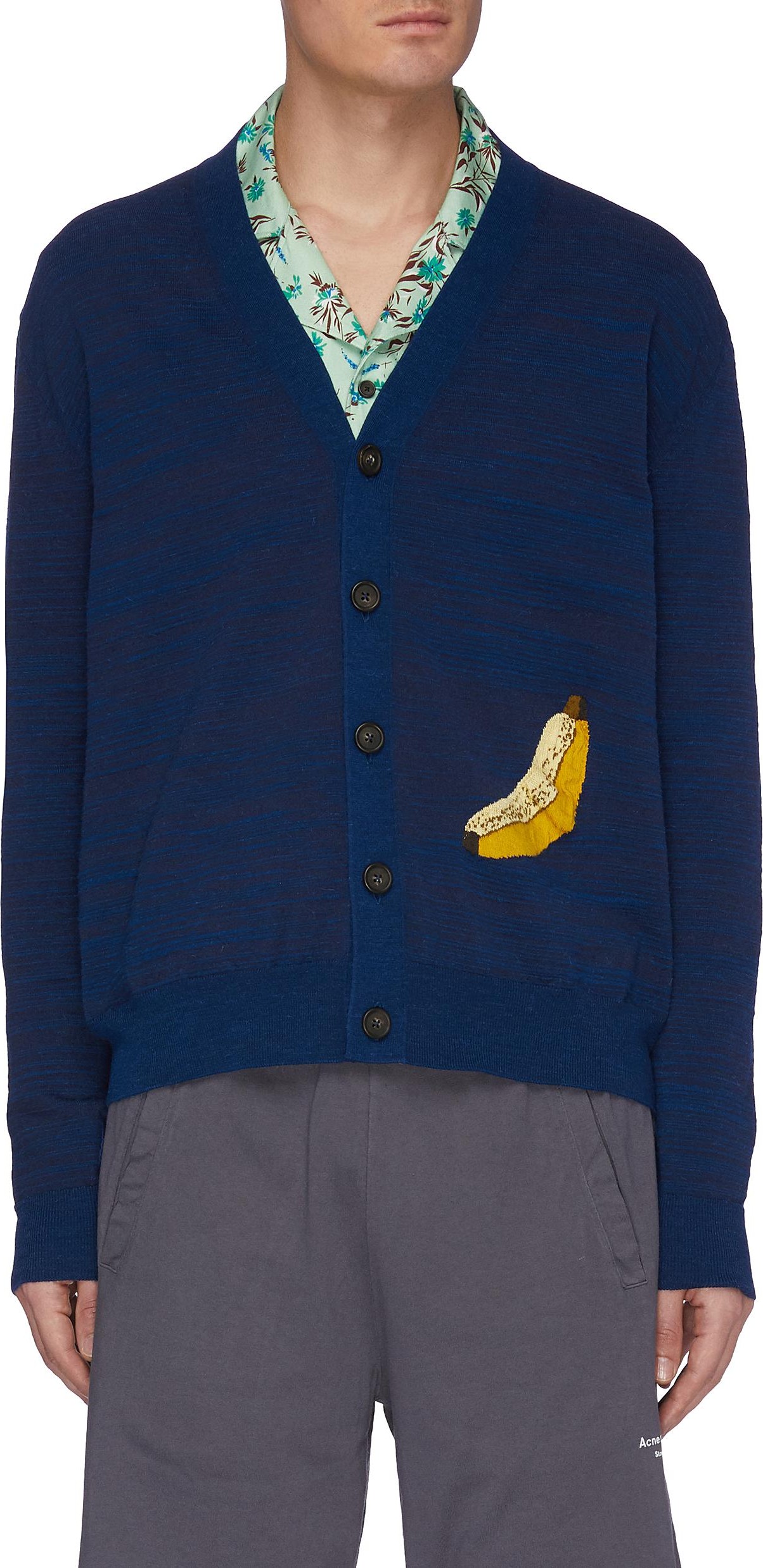 Acne Studios 'Kona' banana intarsia cardigan