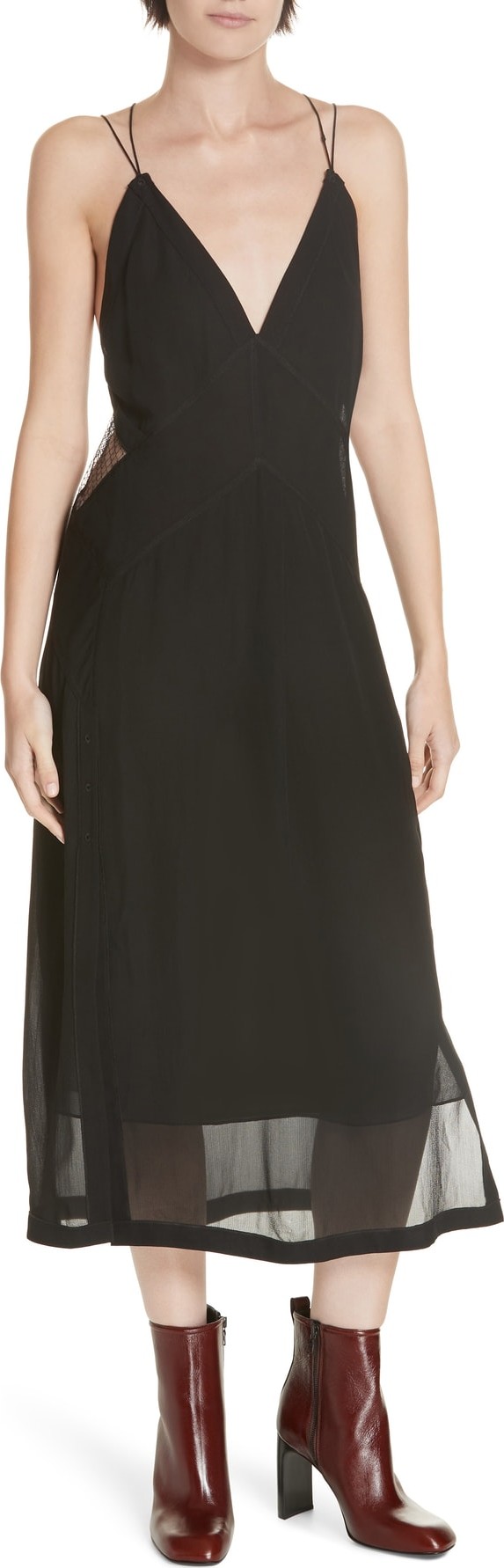 Rag & Bone Anais Mesh Back Silk Dress