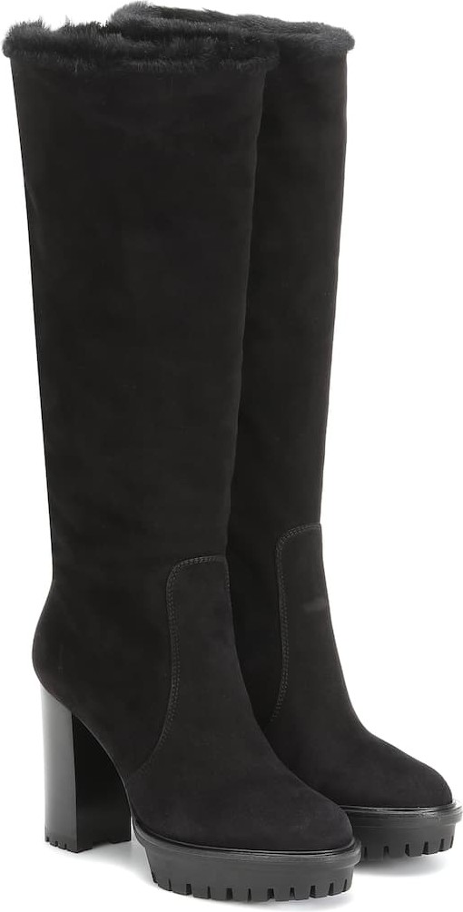 Gianvito Rossi Olen suede knee-high boots