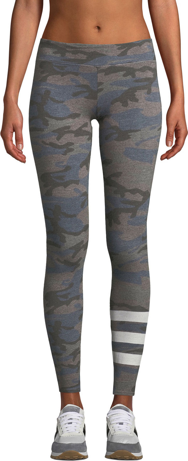 SUNDRY Camo-Print Striped Yoga Pants