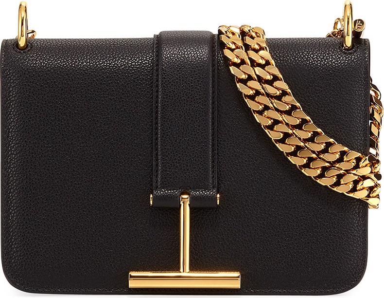 TOM FORD Tara Chain Grain Leather Shoulder Bag