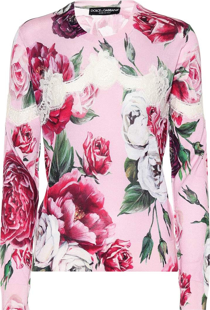 Dolce & Gabbana Floral silk-blend top
