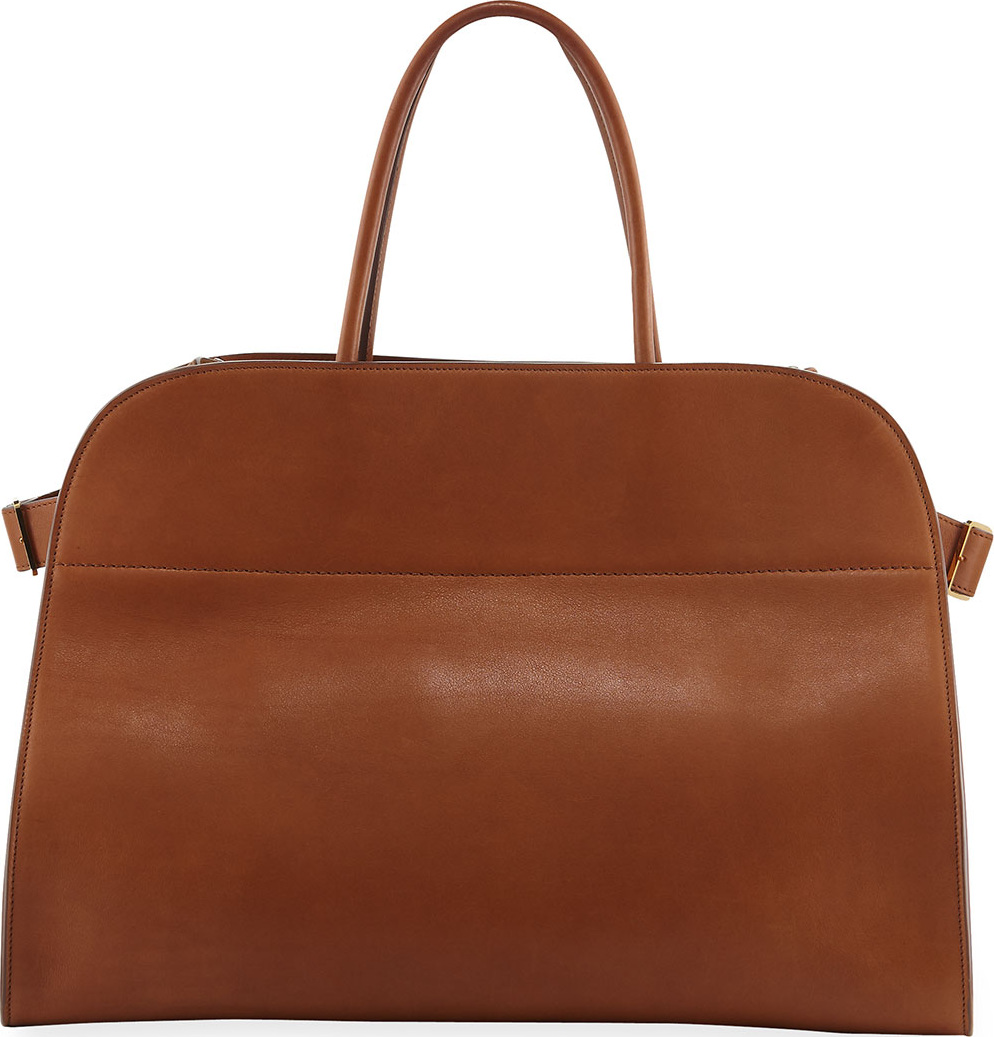 THE ROW Margaux 17 Smooth Saddle Leather Tote Bag