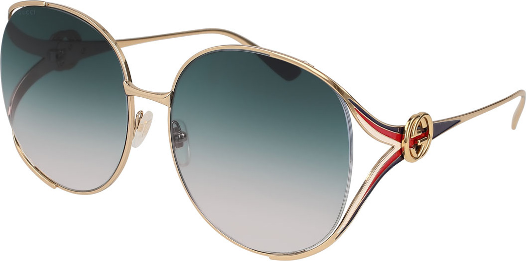Gucci Oval Web GG Sunglasses, Yellow Pattern