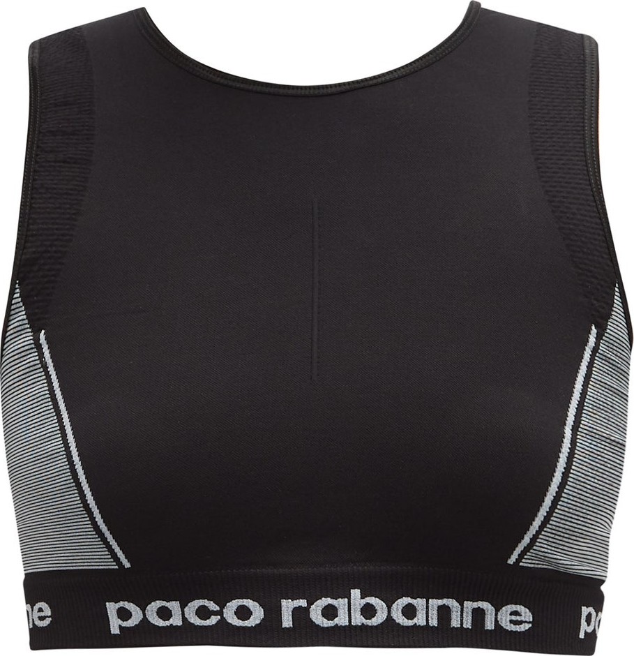 Paco Rabanne Bodyline logo-jacquard sports bra