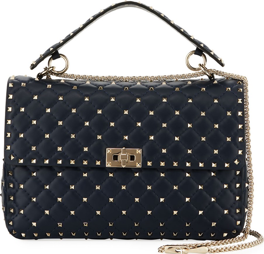 Valentino Rockstud Spike Large Napa Top-Handle Bag