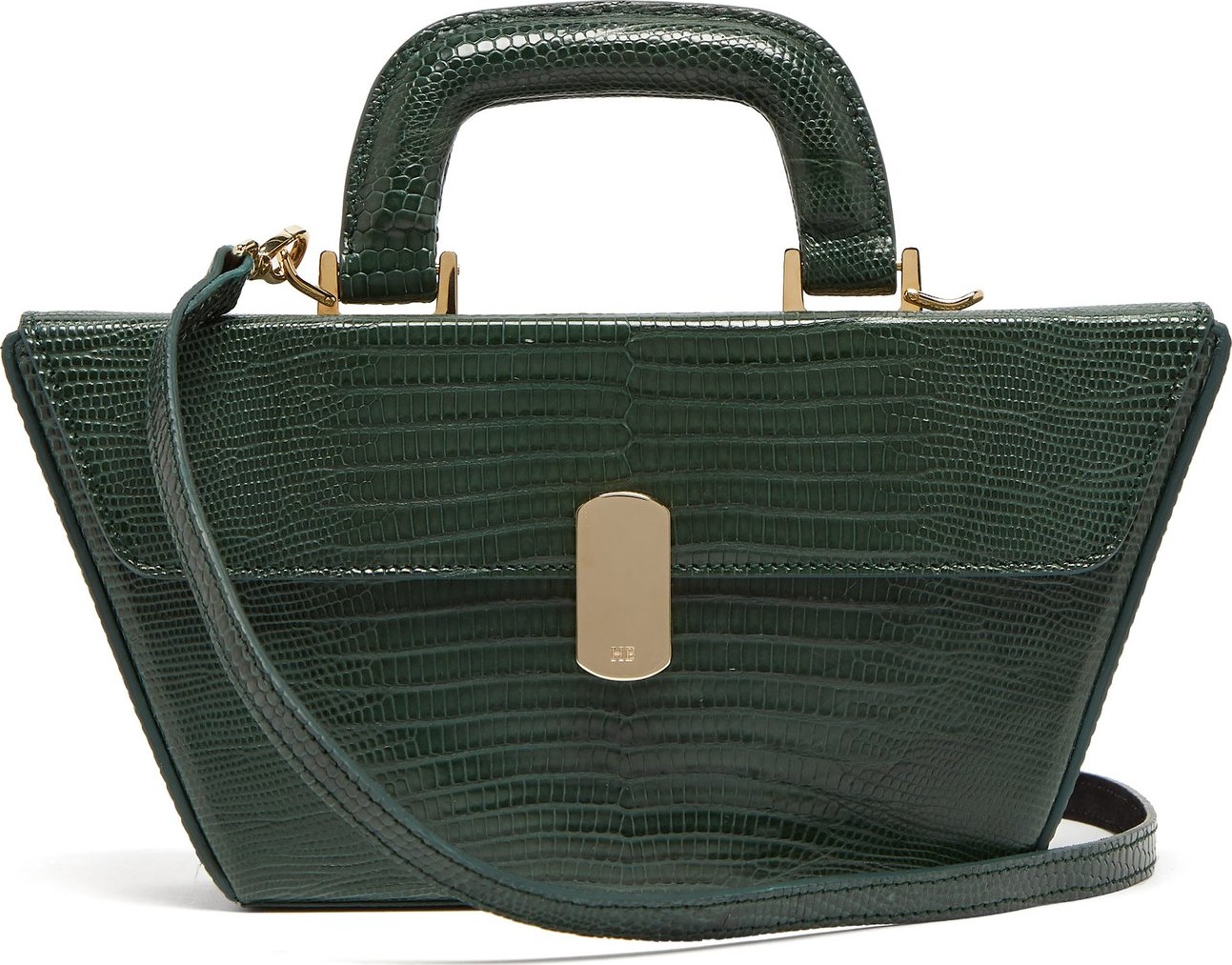 Hillier Bartley Cassette lizard-effect leather bag