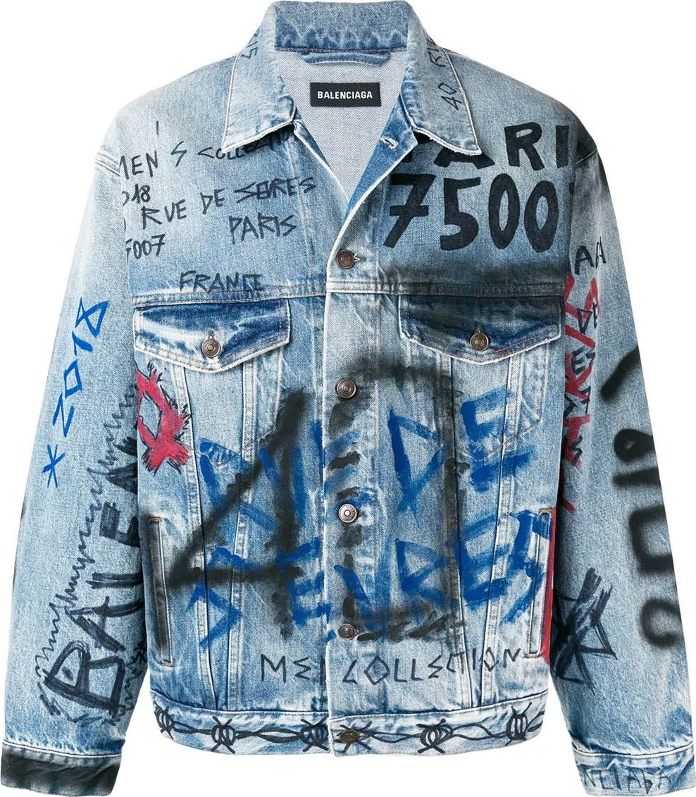Balenciaga Graffiti Denim Jacket