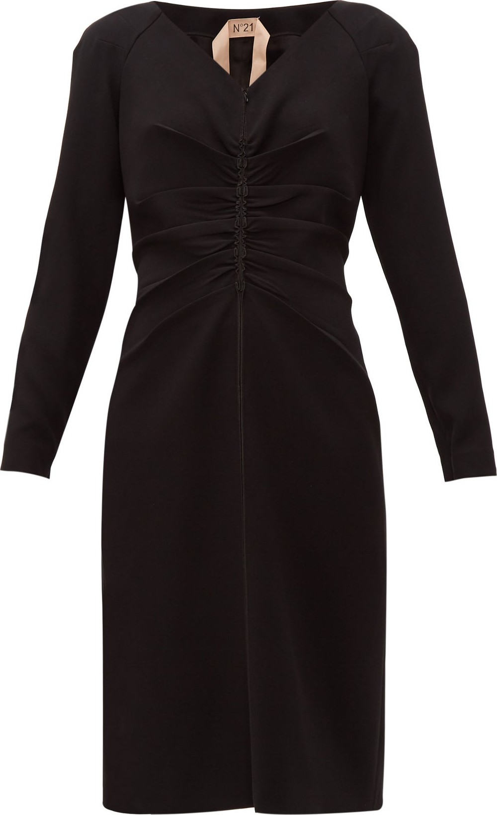 Nº21 Ruched crepe midi dress