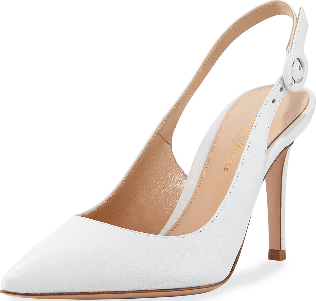 Gianvito Rossi 85mm Napa Leather Slingback Pump