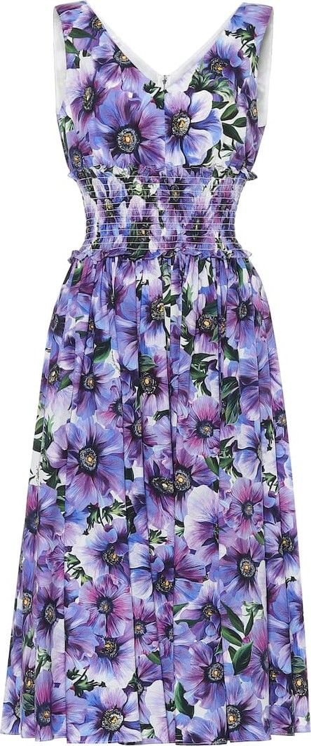 Dolce & Gabbana Floral cotton poplin midi dress