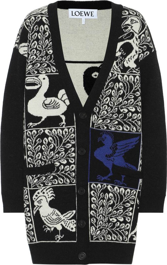 LOEWE Wool and alpaca jacquard cardigan