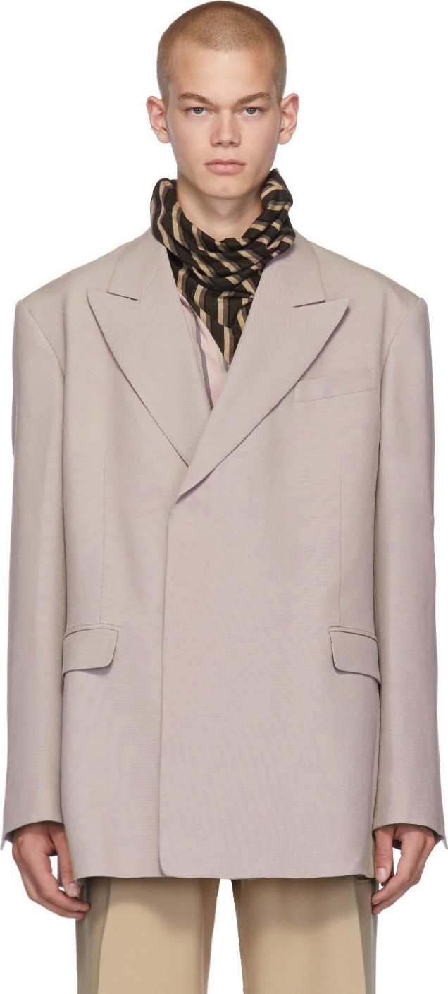 Raf Simons Purple Fitted Double Breasted Blazer