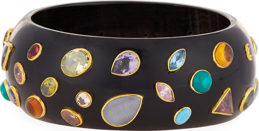 Ashley Pittman Urujuani Studded Dark Horn Bangle