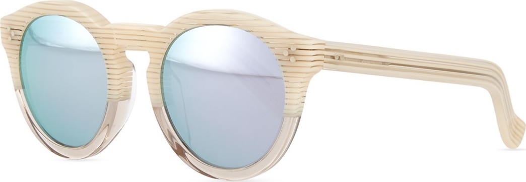 Illesteva Leonard Round Half & Half Sunglasses