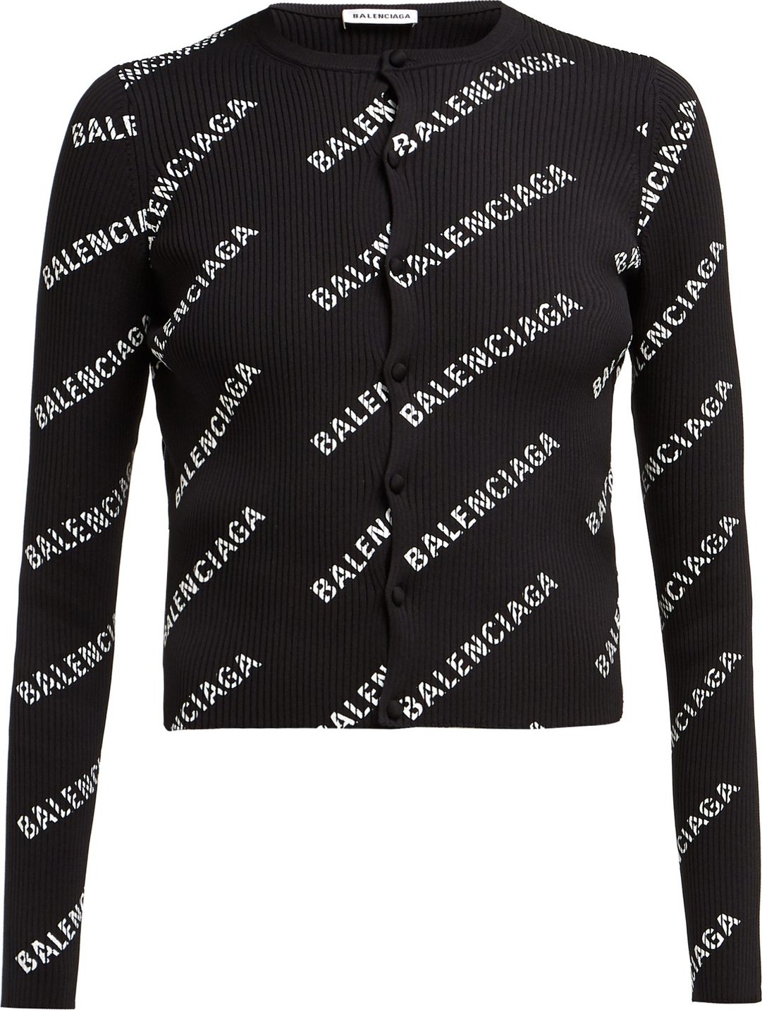 Balenciaga Logo-print ribbed cardigan