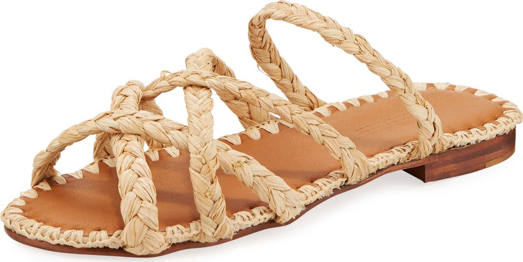 Carrie Forbes Noura Braided Raffia Slide Sandals