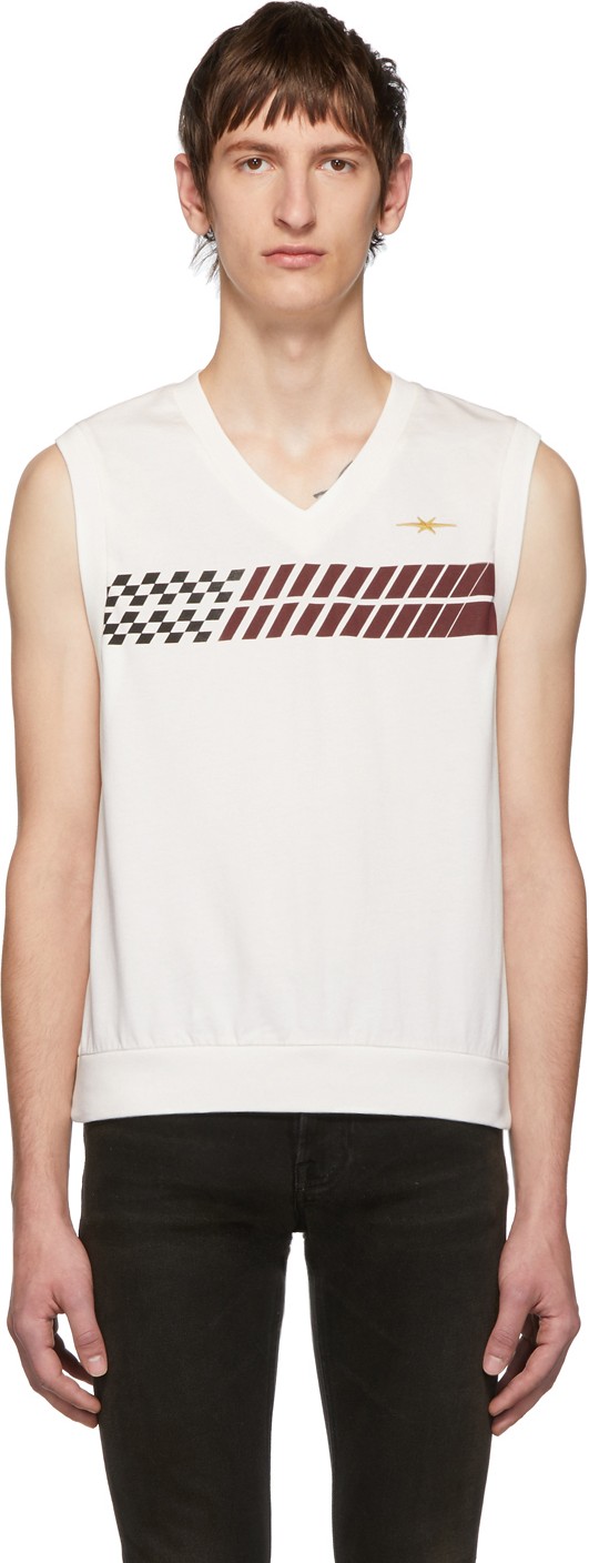 Phipps White Stripe Sleeveless T-Shirt