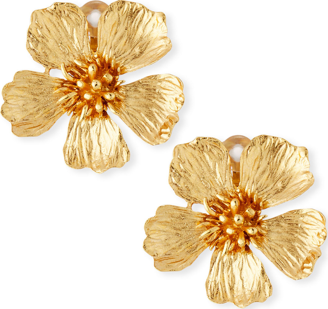 Oscar De La Renta Wildflower Clip-On Earrings