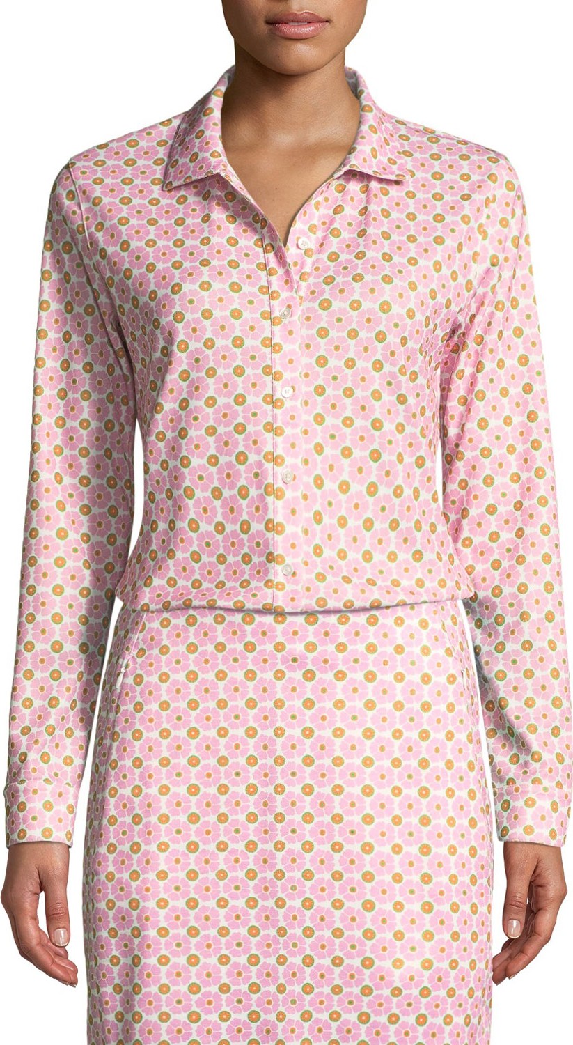 Tory Sport Printed Long-Sleeve Golf Shirt