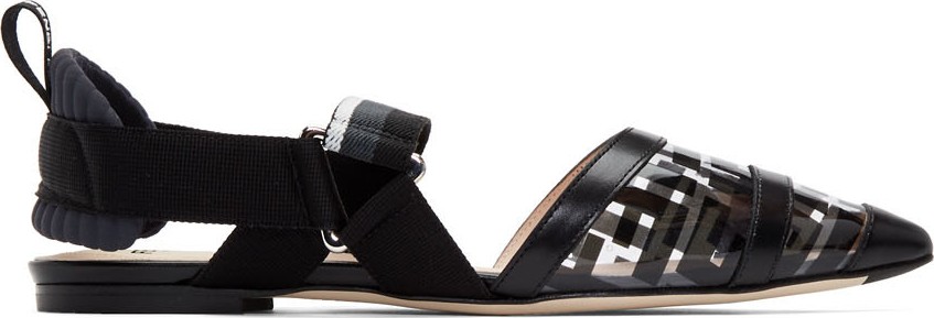 Fendi Black PVC Colibrì Flats