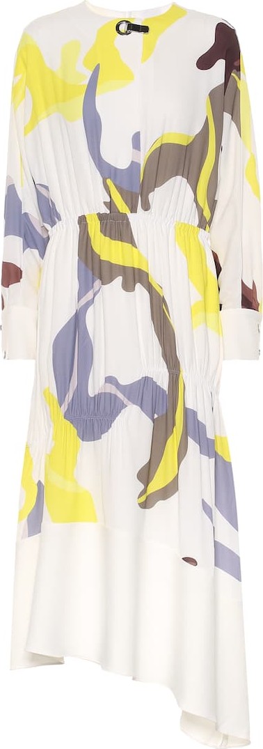 Tibi Asymmetric printed dress