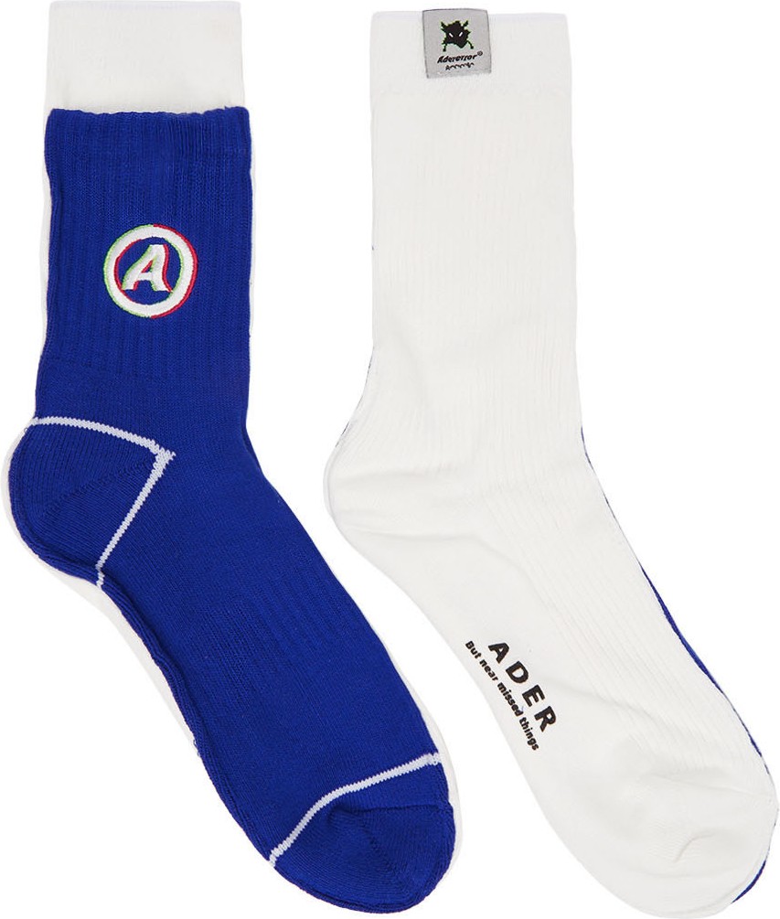 ADER error White & Blue Different Tissue Socks