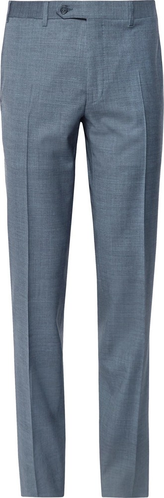 Canali Storm-Blue Slim-Fit Tapered Wool Suit Trousers