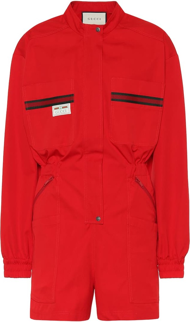 Gucci Cotton twill playsuit