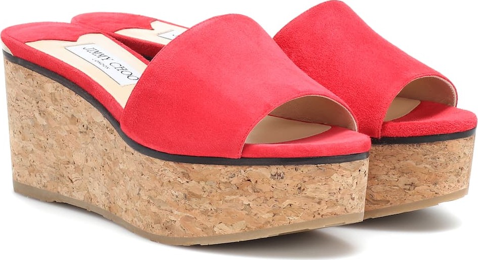 Jimmy Choo Deedee 80 suede wedge sandals