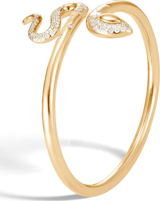 John Hardy 18k Legends Cobra Bracelet w/ Diamonds, Size M