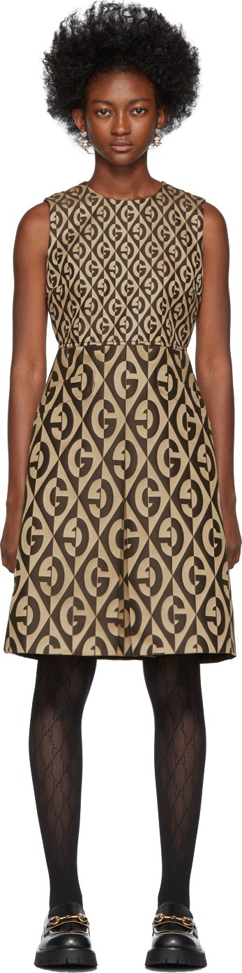 Gucci Beige & Brown GG Dress
