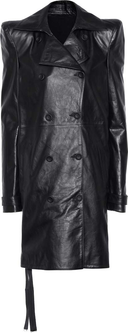 Unravel Double-breasted leather coat