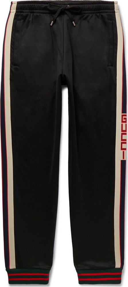 Gucci Tapered Webbing-Trimmed Tech-Jersey Track Pants