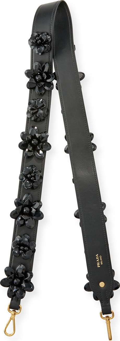 Prada Flower Charm Leather Strap for Handbag