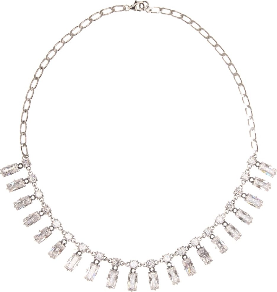 Bottega Veneta Silver and cubic zirconia necklace
