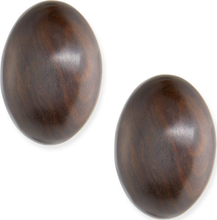 Viktoria Hayman Oval Wood Stud Earrings