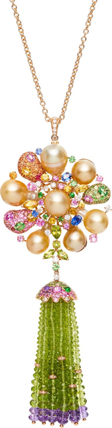 Margot McKinney 18k Rose Gold Pearl Blossom & Tassel Pendant Necklace