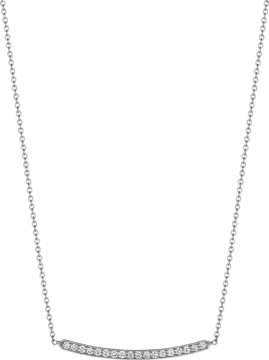 Penny Preville 18k White Gold Diamond Bar Pendant Necklace