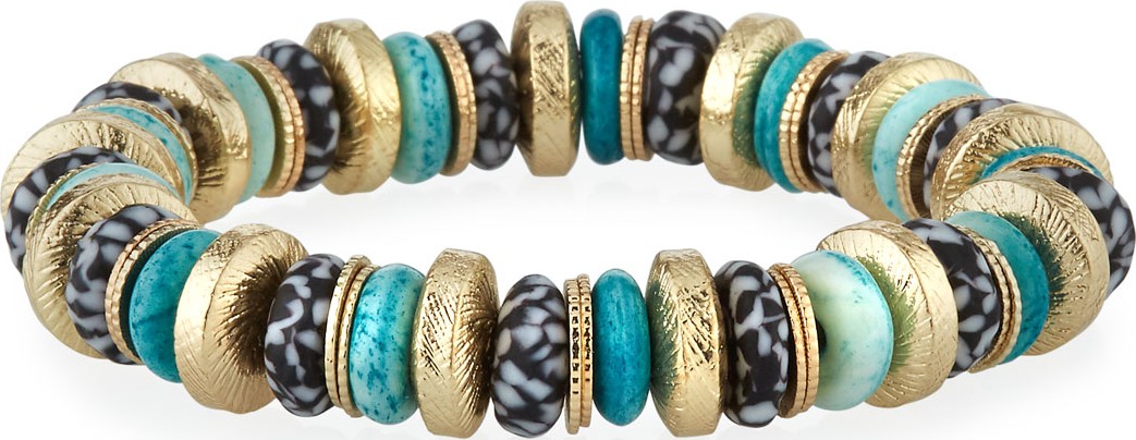 Akola Bone & Glass Stretch Bracelet